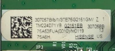 MAIN PARA TV HISENSE 4K·UHD·HDR ((GOOGLE TV)) / NUMERO DE PARTE 307057 / RSAG7.820.11493/ROH / 307058 / 75A53FUA(0010) / PANEL HD750Y1U72-T0L2\S0\GM\CKD3A\ROH / HV750QUB-F91 / MODELO 75A6H 75A53FUA / 75A65H - Imagen 3